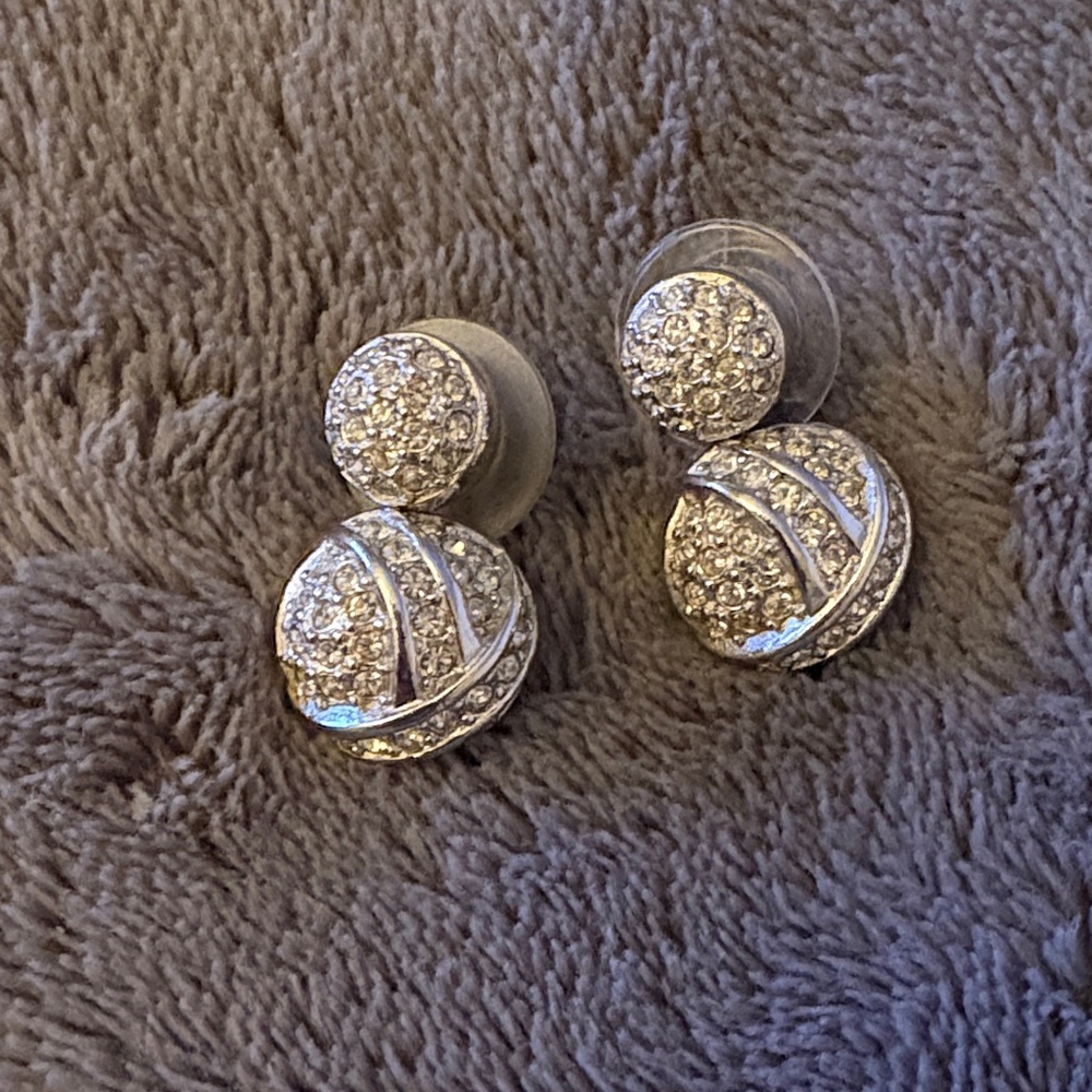 Authentic Dior Silver Crystal Earrings